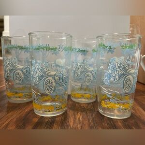 Vintage Hudson 1905 Car Glasses Set of 4